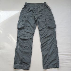 Kith Bristol Cargo Wrinkle Nylon Pants Mens MEDIUM Gray Drawcord Elastic Waist